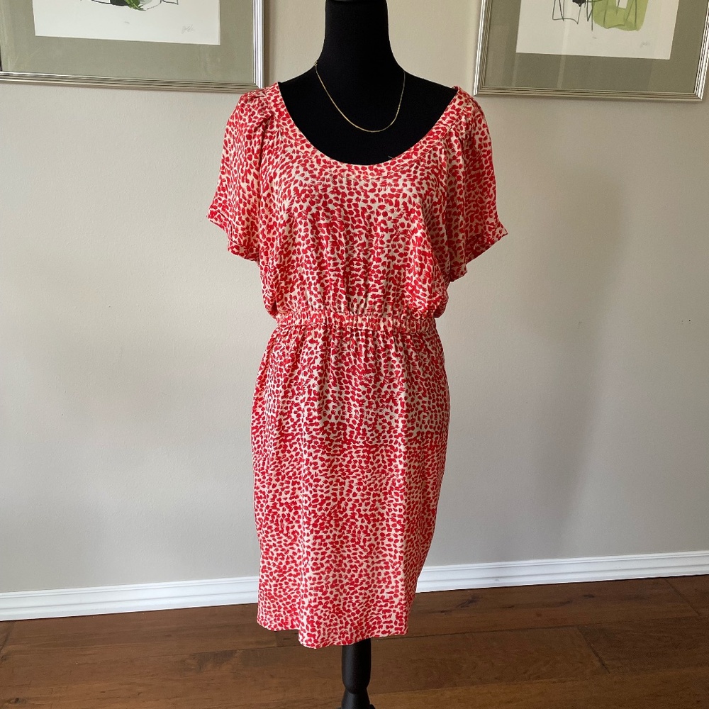 Barney's New York red/cream colored dress, size L